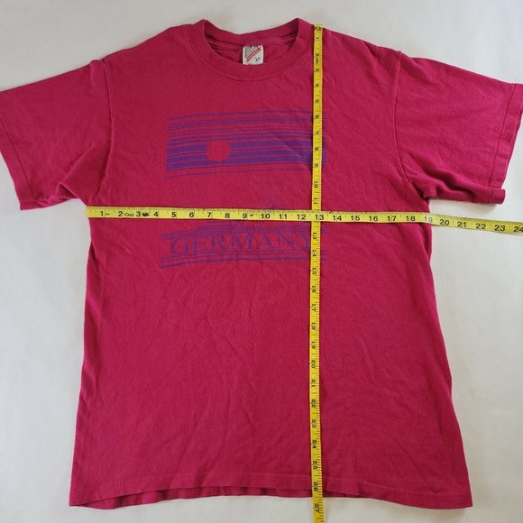 Vintage 90s Germany Single Stitch Pink Shirt Jerzees Size Large - Picture 7 of 7